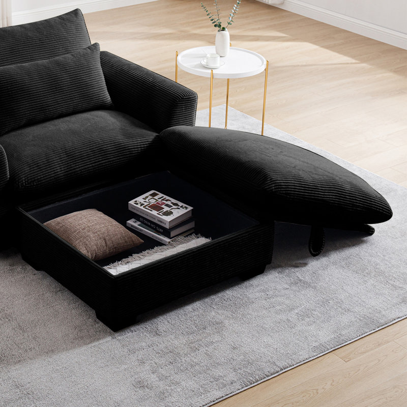 Karaka Upholstered Ottoman, 46 cm H x 30 cm W