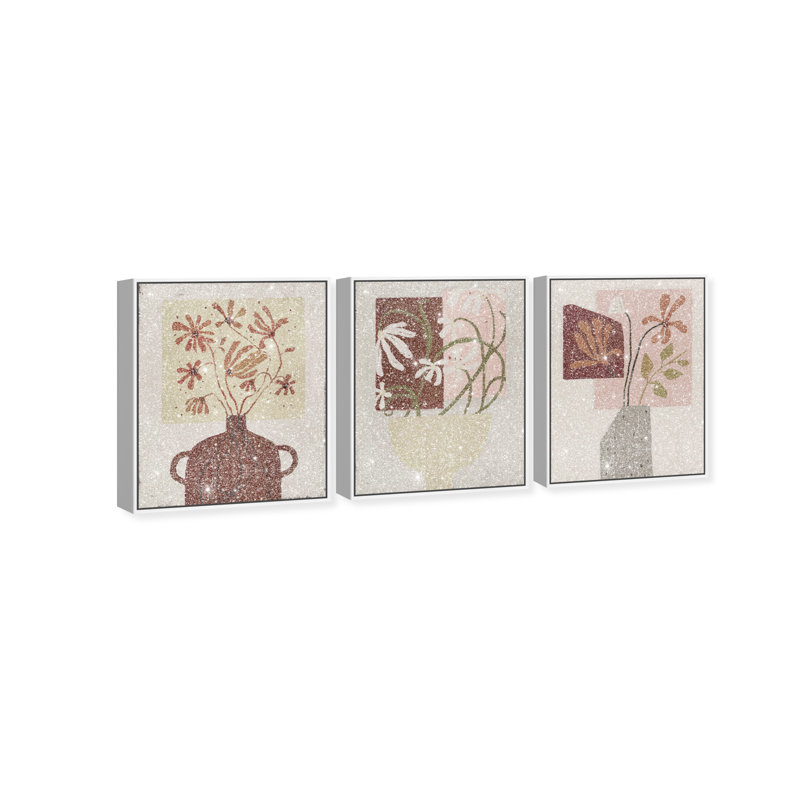 Modern Vases Set Set by Oliver Gal, 31" H x 25" W, White Floater Frame