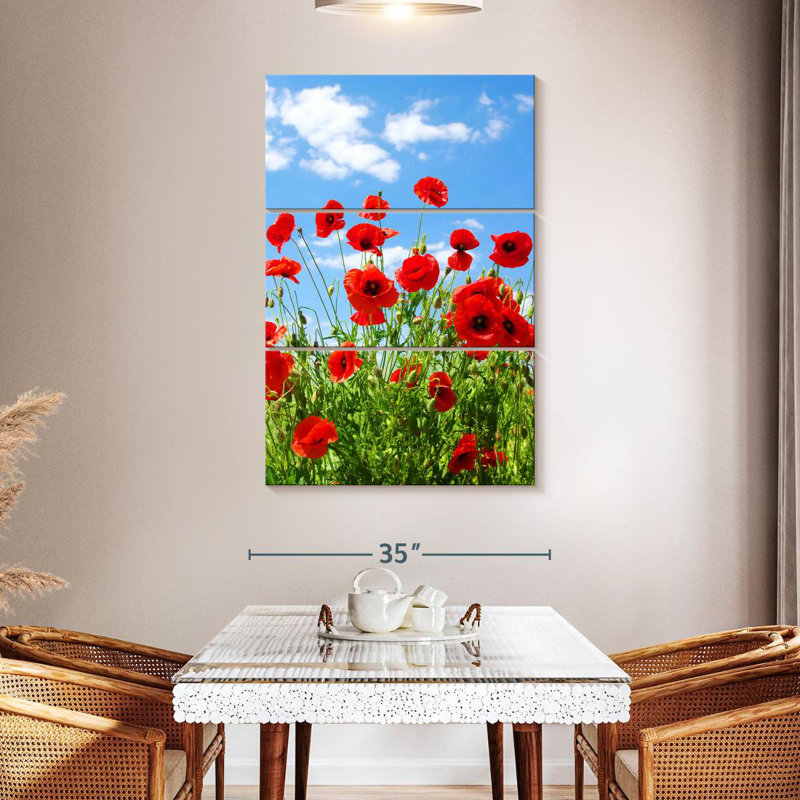 Coquelicots rouges Harnek, H 45 po x l 28 po