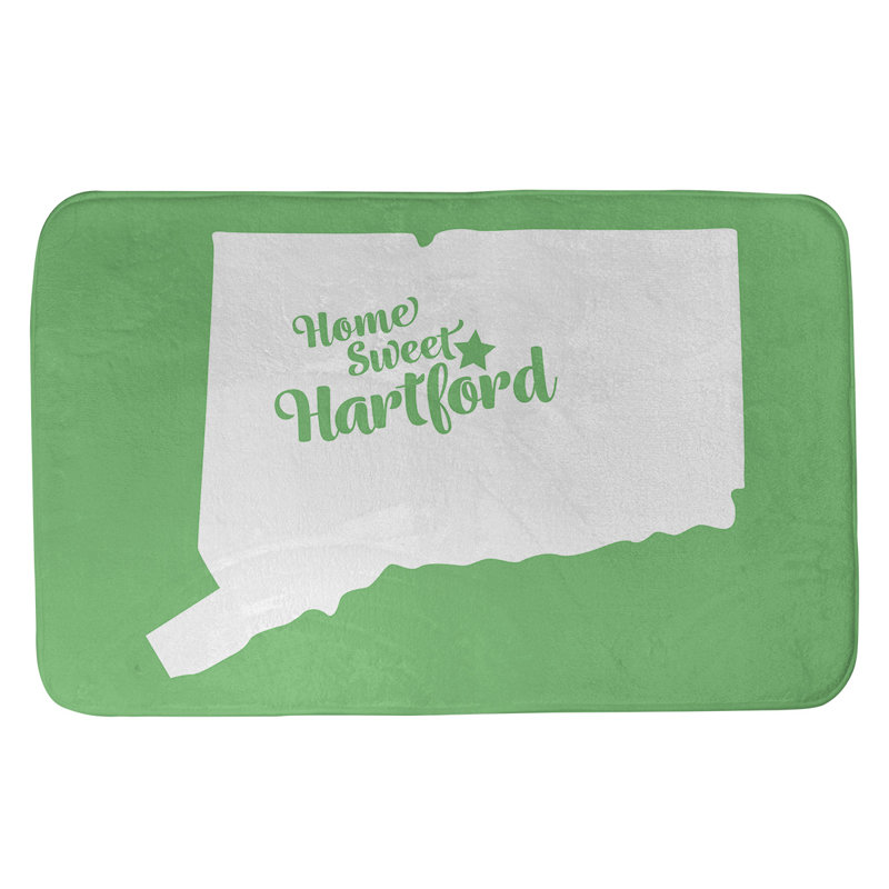 Tapis de salle de bain fairbanks alaska, l 21 po x L 34 po, Vert, Home sweet Hartford