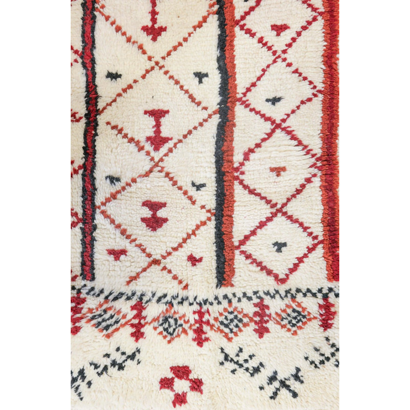 Moroccan Rugs One-of-a-Kind Rectangle 8'5" X 11'2" Wool Area Rug Ivory