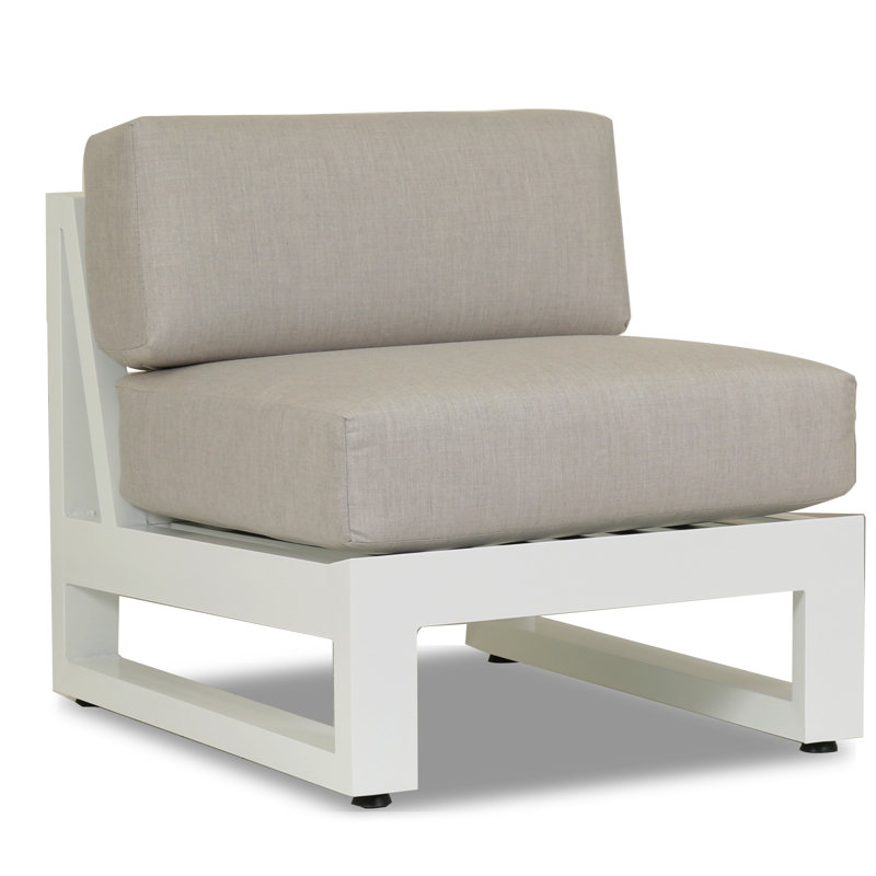 Newport Outdoor Armless Lounge Chair, Cast Silver Sunbrella®