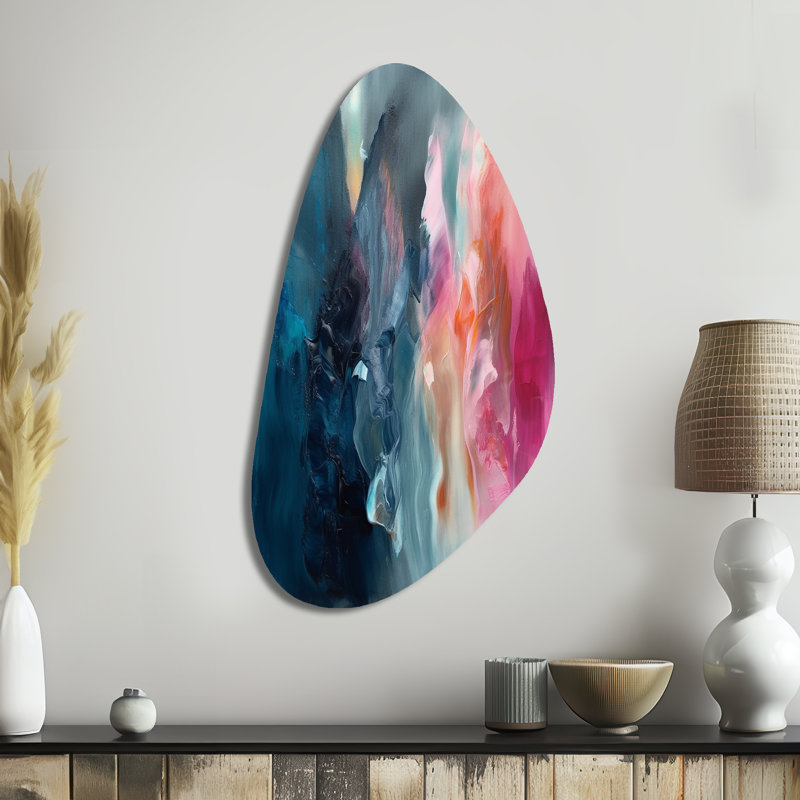 Chinwe - Abstract Fall Shape Assymterical Metal Wall Art, 39" H x 21" W