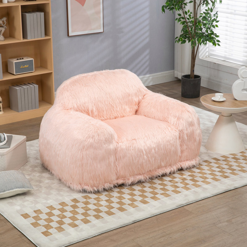 Fauteuil à billes Fauteuil à billes à poils longs Fauteuil à billes pour adulte, Rose