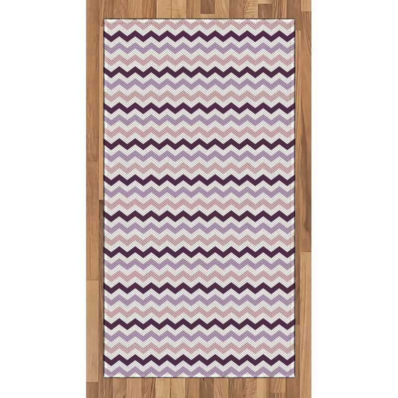 Purple High Density Long Fiber Poly Threads Decorative Area Rug Carpet, Rectangle 2'7" x 5'