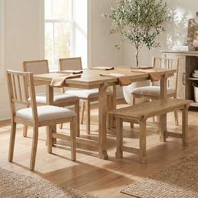 Rustic 6-Piece Kitchen Table Set - Farmhouse Dining Furniture For Family Gatherings
