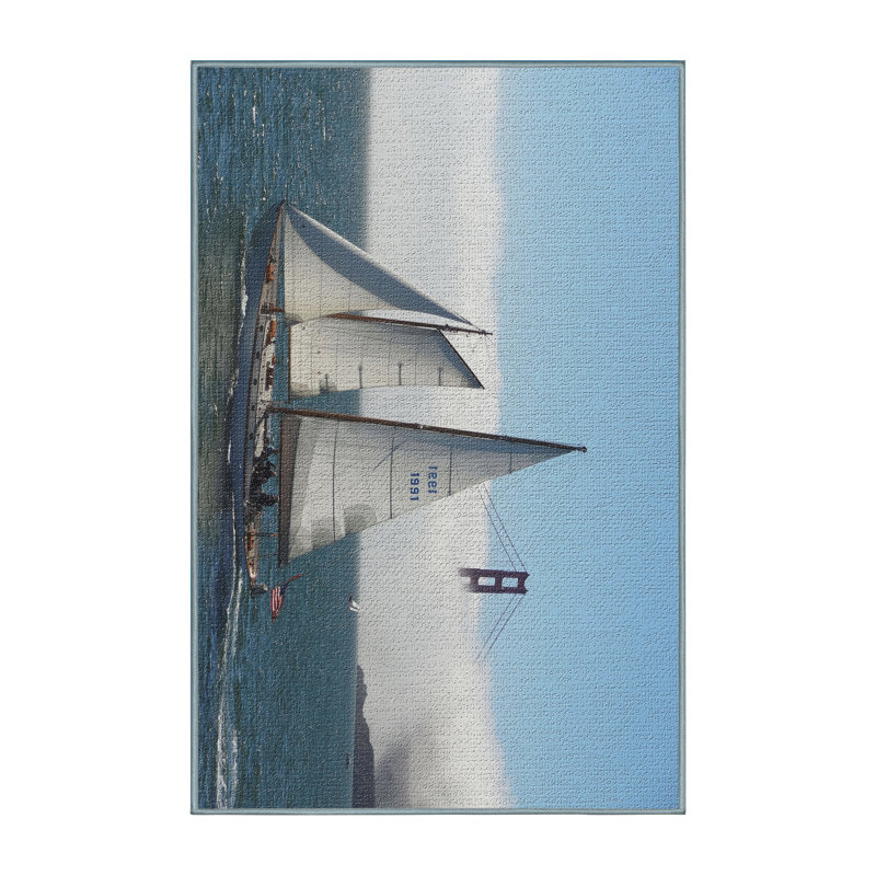 Tapis bleu voilier, Rectangle 3 pi x 5 pi