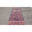 Tapis de couloir unique mauve en laine noué à la main 3 pi x 11 pi 11 po années 1960