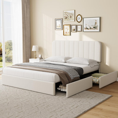 Structure de lit, lit plateforme tapissier en velours avec tête de lit réglable