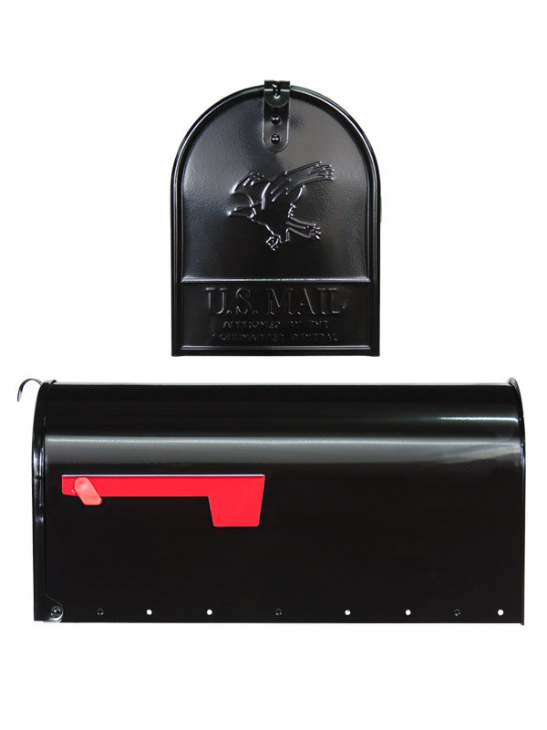 Extruded Aluminum Post Mounted Mailbox, 7" H x 8" W x 20.5" D