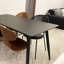 Table de salle à manger moderne en pierre noire minimaliste moderne-105326213