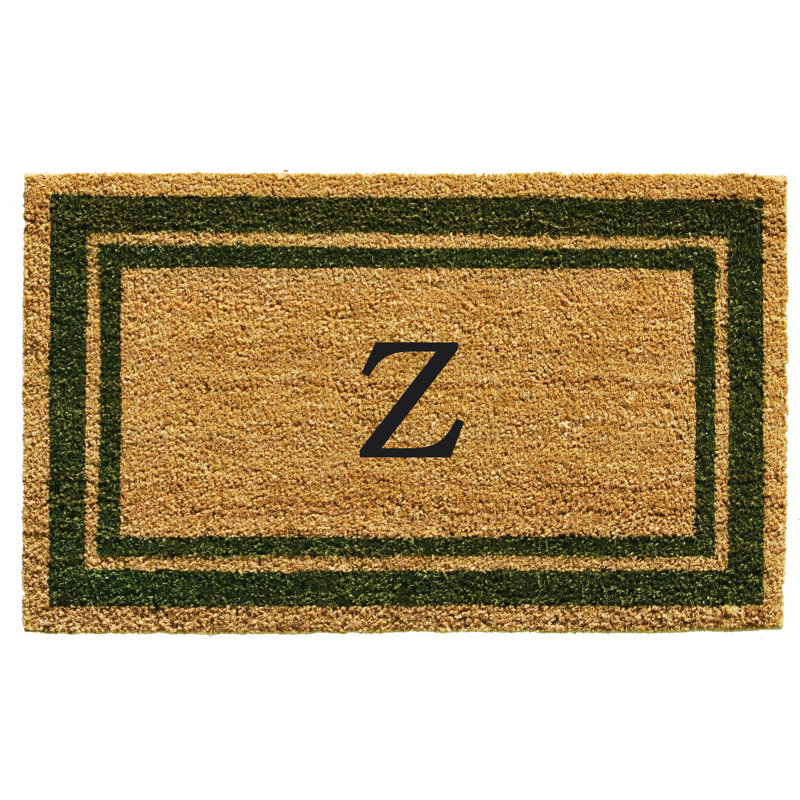 Tapis d'entrée antidérapant Stortz, Vert sauge / brun, Z, Rectangle 2 pi x 3 pi
