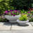Fiberglass Resin Cement Pottery Planters With Elevated Bowl Design And Durable Composite Construction For Modern Decorative Appeal, Versatile Sculptural Accent Pieces - Set Of 2-1912179187