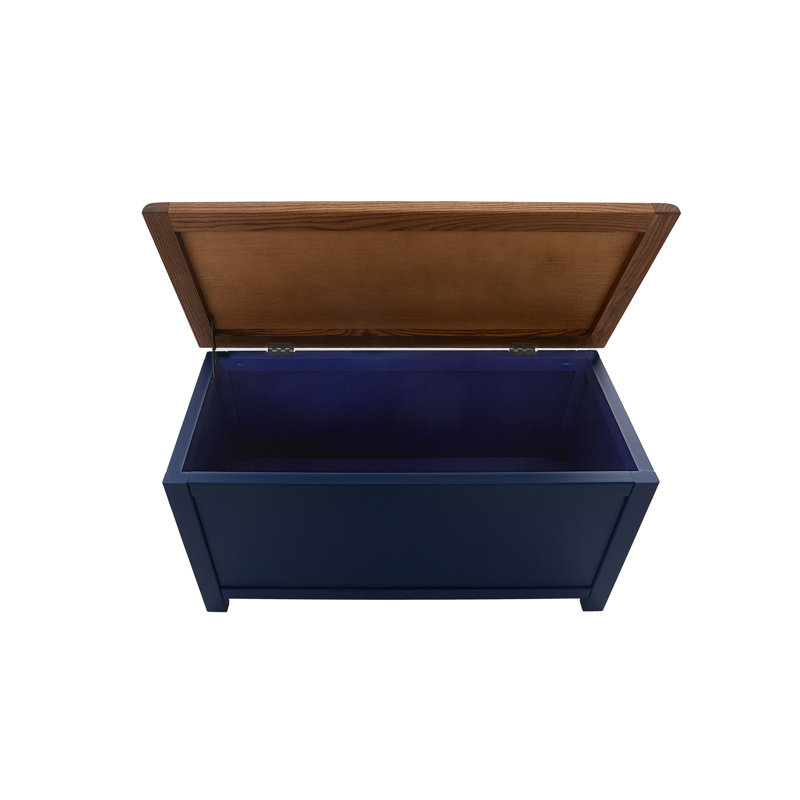 Wood Flip Top Storage Bench, Dark Blue