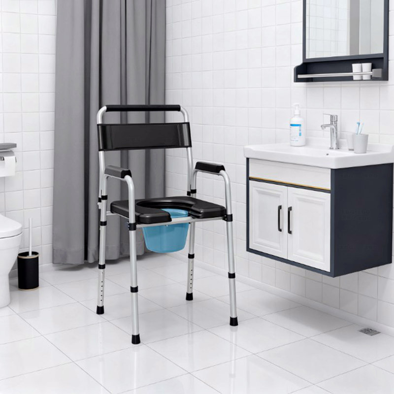 Chaise de chevet à hauteur ajustable pour personnes âgées, adultes, personnes à mobilité réduite, siège de toilette surélevé avec accoudoirs