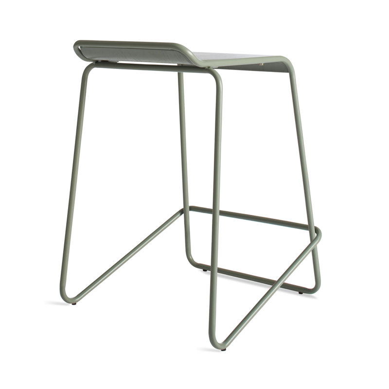 Ready Stool with Metal Frame, Gray Green, Counter Stool (25" Seat Height)