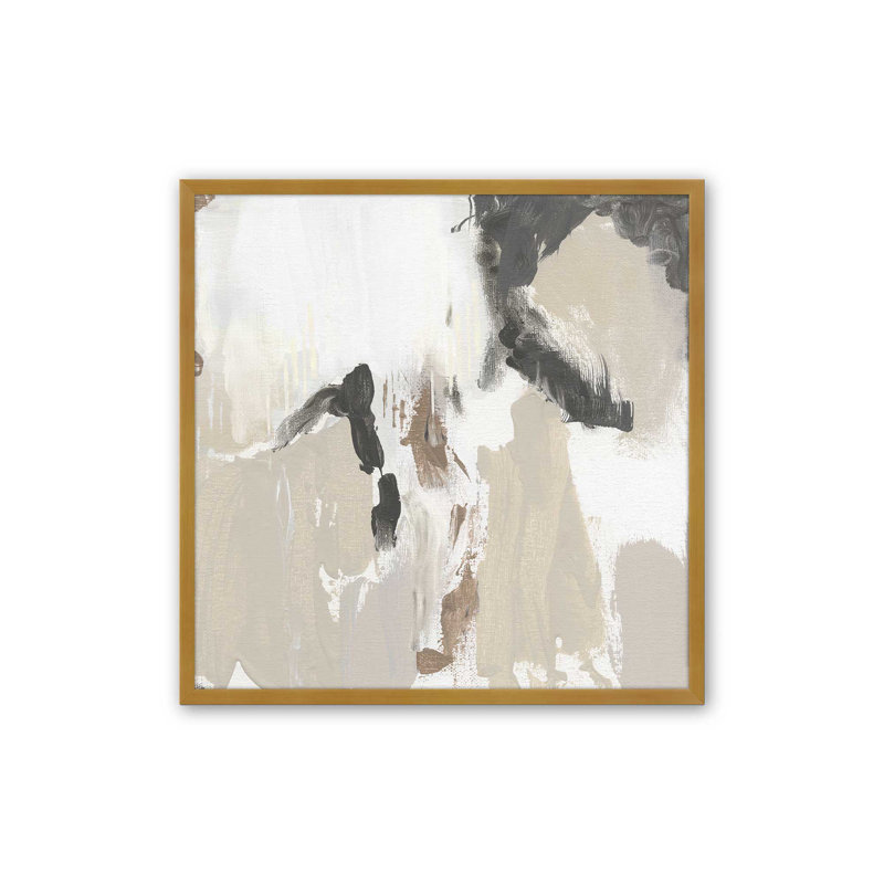 "Mosaïque monochrome V2" sur toile, Papier avec cadre simple doré poli, H 17,75 po x l 17,75 po x P 1,25 po