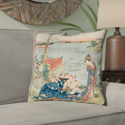 Coussin 100% coton japanese courtesan Katsushika Hokusai