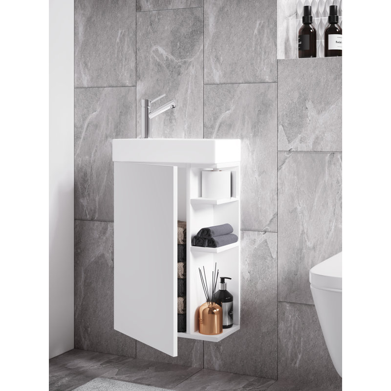 Raquele Bathroom Vanity with Basin, White