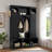 Modern Hall Tree With Adjustable Shelves, Side Cabinets, Top Compartments And Hooks-1244562567