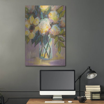 Art mural en métal luxueux «Lavender» par Jeanette Vertentes, 24 po x 36 po