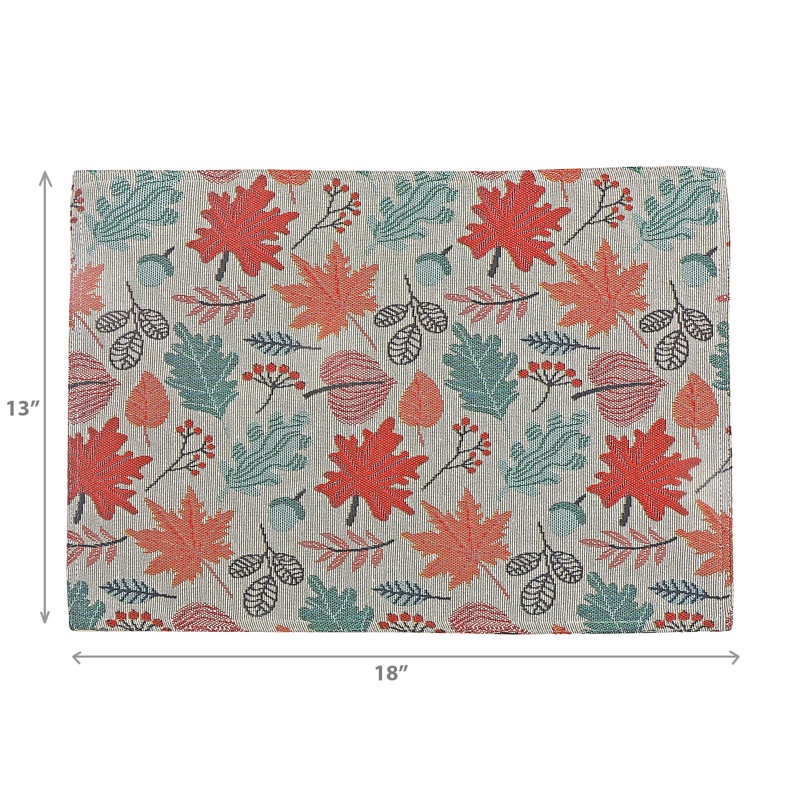 Napperon tapisserie (feuilles tombantes) (13 x 18) - ensemble de 12