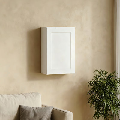 Armoire à une porte à une porte: bois massif blanc de 21 po avec porte à fermeture en douceur, 2 tablettes réglables. Rangement peu encombrant pour petite cuisine, salle de bain, coin buanderie, garage (assemblage facile, l 21 po x P 12 po x H 30 po)