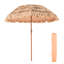 Parasol au toit de piscine au toit de chaume 6 pi, 30 inclinables à gauche ou à droite, 140G respirant, auvent incliné en métal à 8 nervures de patio pour des moments de détente en plein air, installation rapide et facile