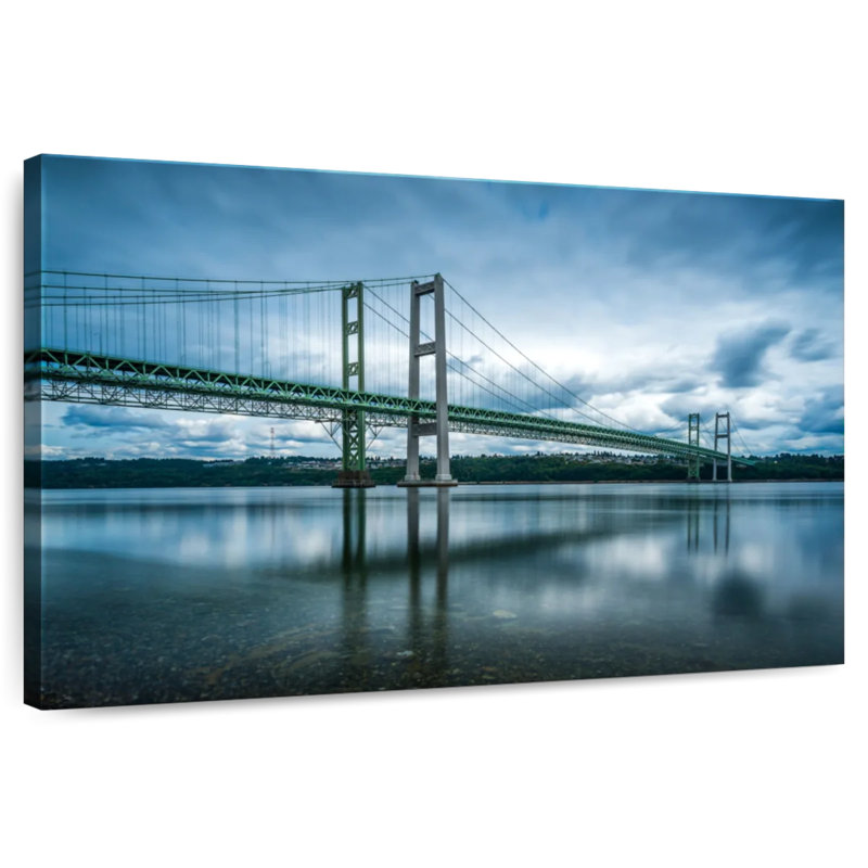 Lilie nuageux, pont Tacoma Narrows, H 16 po x l 24 po