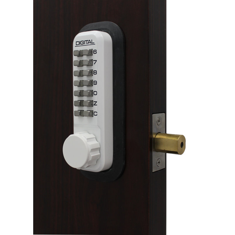 Mechanical One Sided Keyless Deadbolt, White