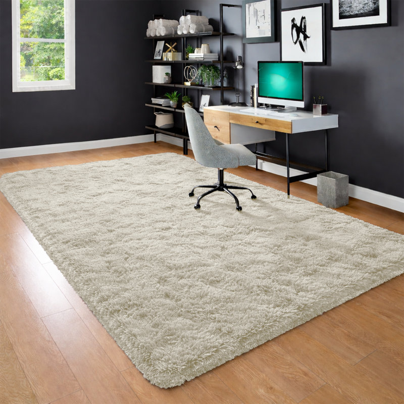 Standard Shag Area Rug, Cream, Rectangle 50 x 80 cm