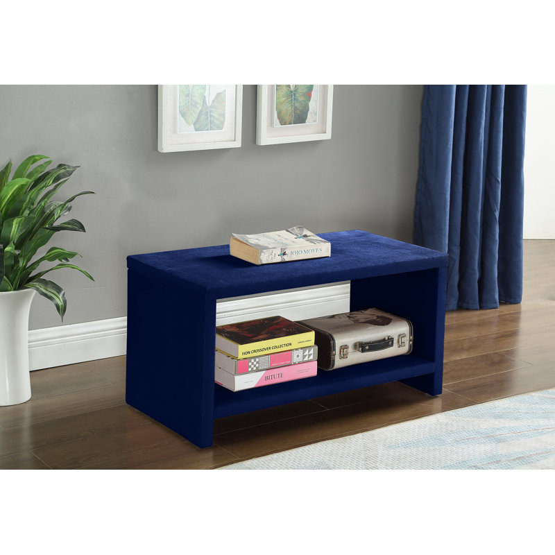 Table de chevet Stoffel, Velours bleu marine