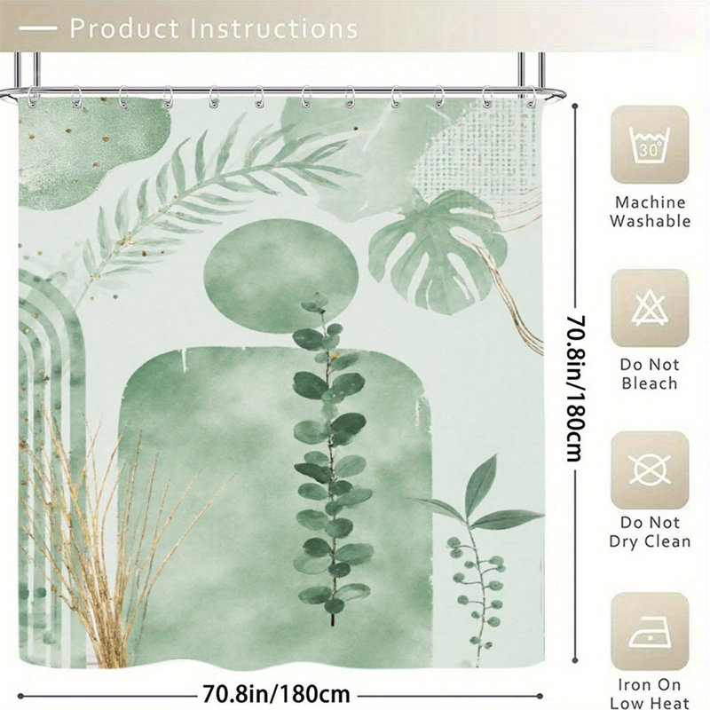 Rideaux de douche Sage Green Eucalyptus Botanical