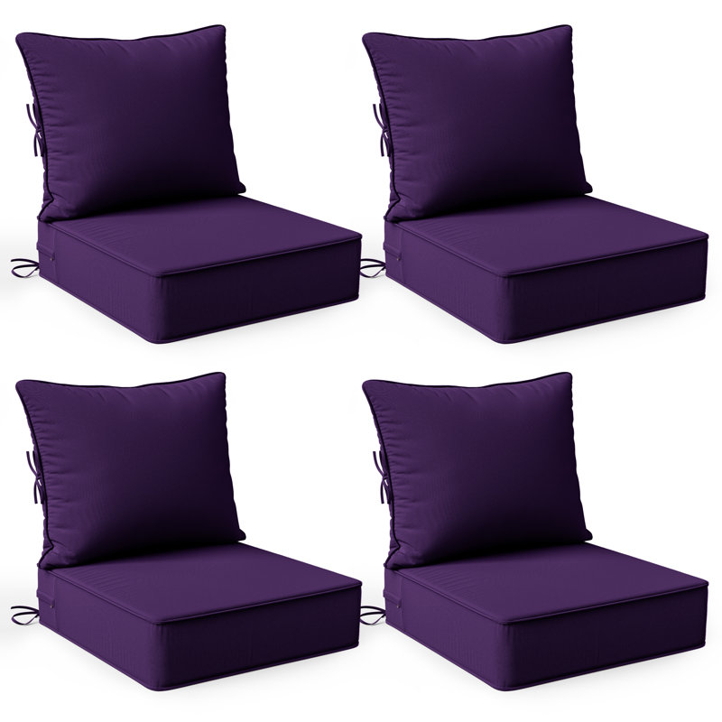 Coussin de siège et de dossier intérieur / extérieur de 6,5 po de l 24 po x P 24 po, coussins d'intérieur / extérieur seulement