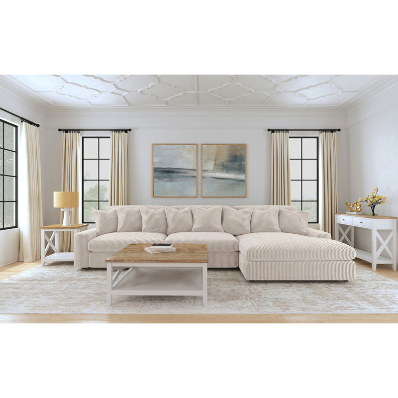 Canapé modulaire rembourré Cassidy Sand, Mélange de polyester sable
