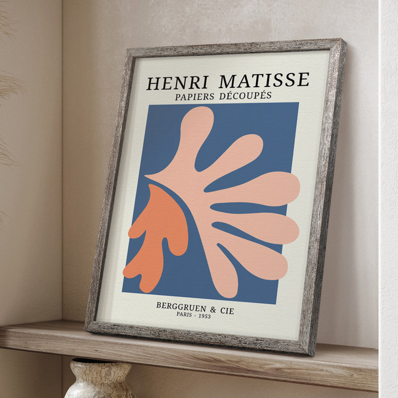 Matisse CDVII, reproduction d'art encadrée - bois massif, H 15 po x l 12 po
