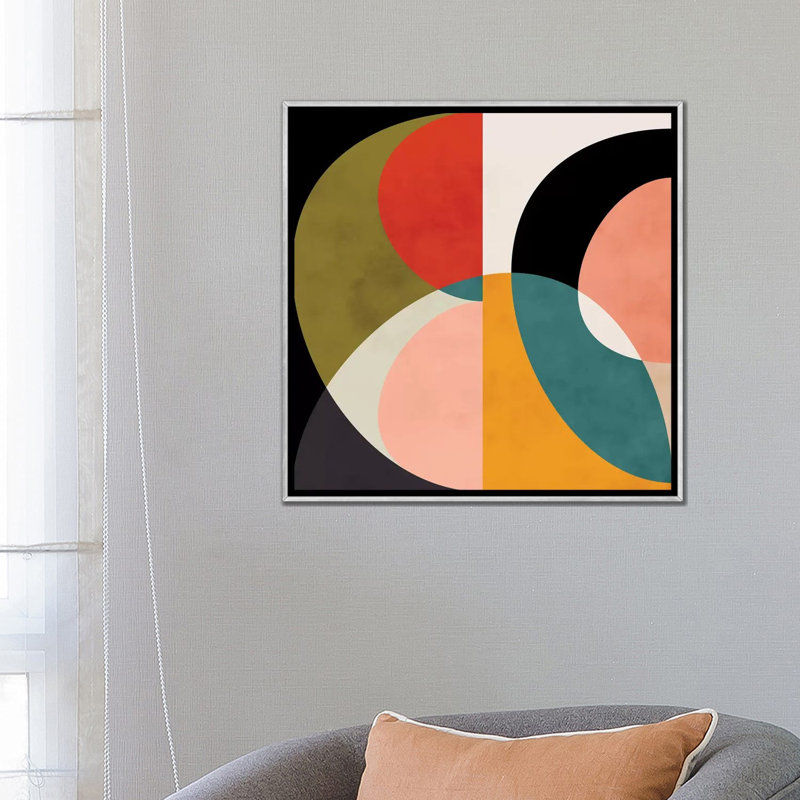 «Geometric Shapes III» par Ana Rut Bré - impression d'art graphique, Sans mat, Toile avec cadre argenté