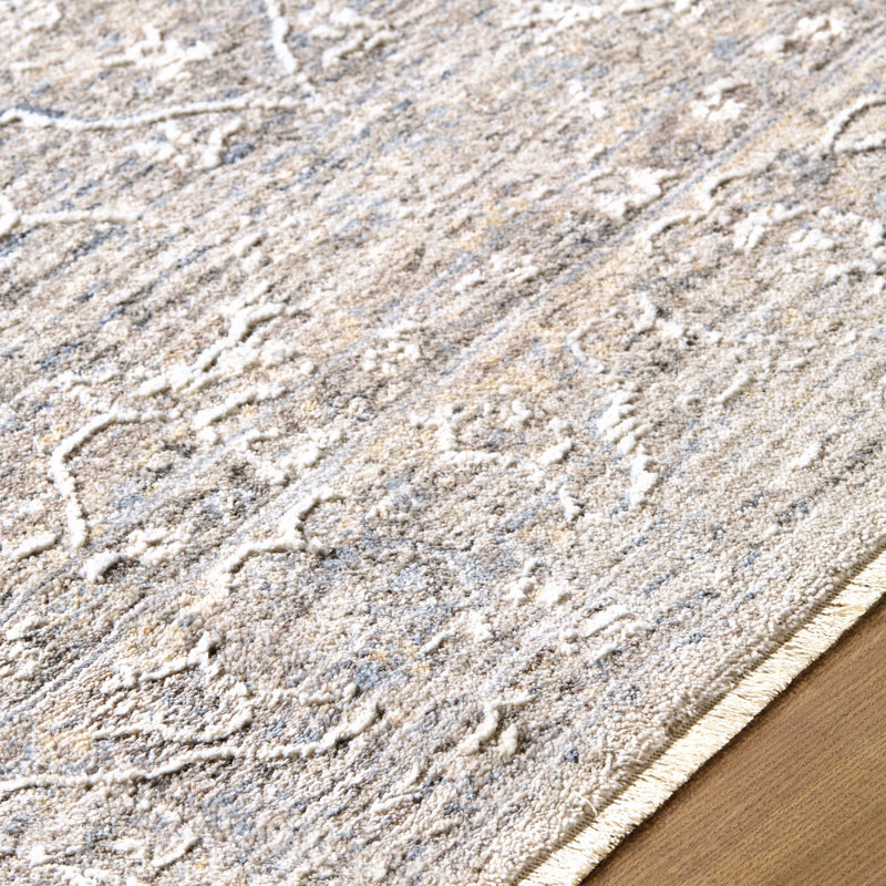 Brynner Machine Woven Rug, Rectangle 6'7" x 9'6", Brown/Beige/Tan/Gray/Cream
