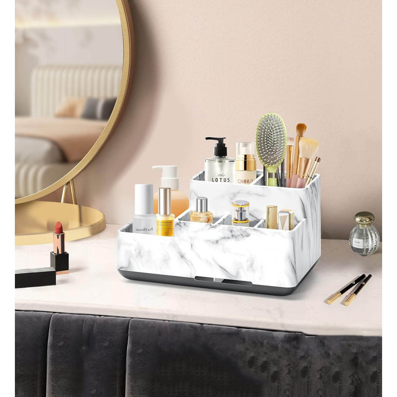 Bathroom Accessory Set, White Marble