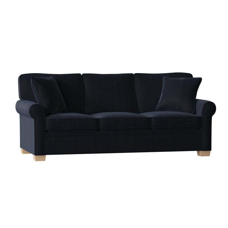 Quaker Upholstered 84'' Sofa, Unfinished, Entice Indigo