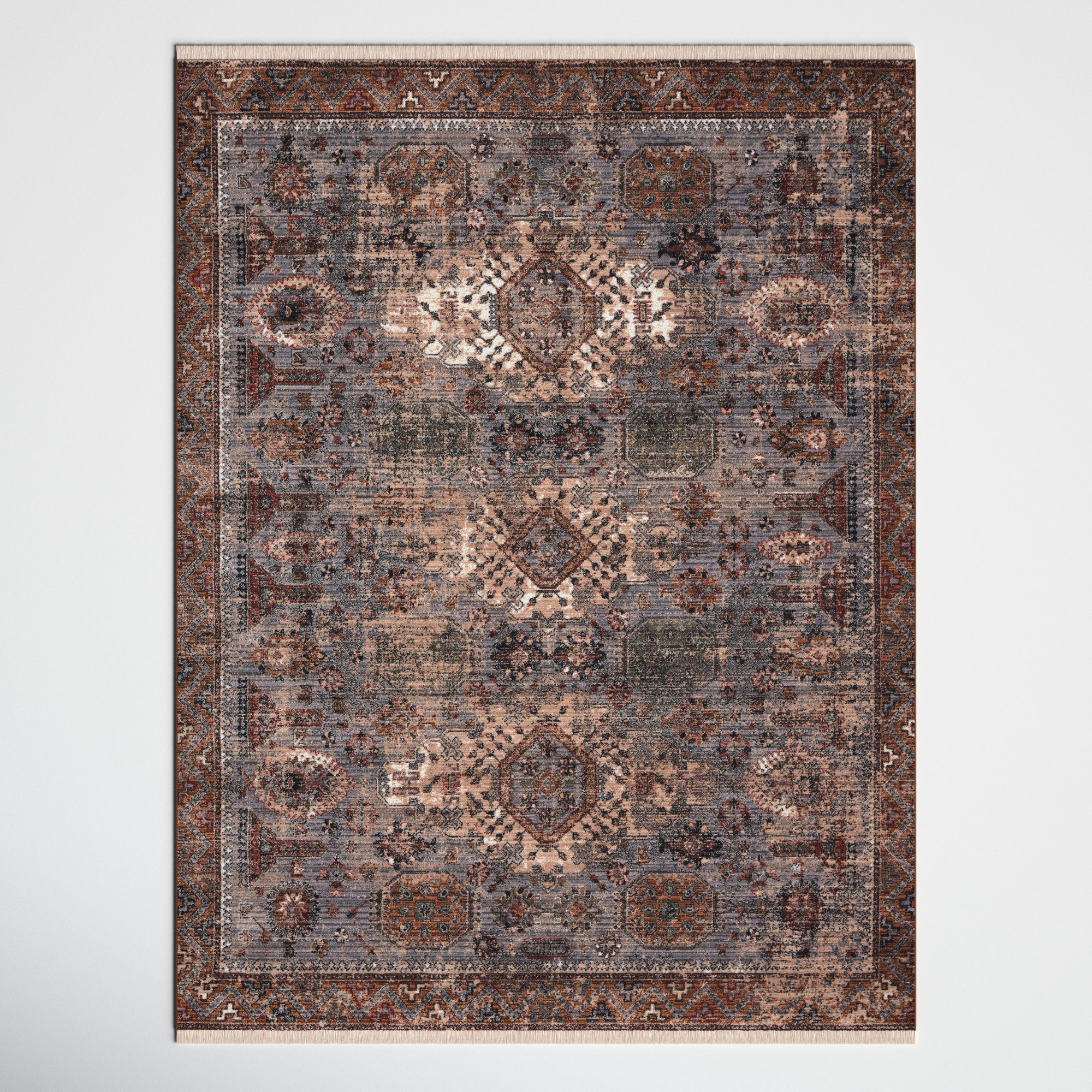 Elmsford Oriental Hand Hooked Wool Blue/Brown Area Rug Birch Lane Rug Size: Rectangle 8'6 x 12