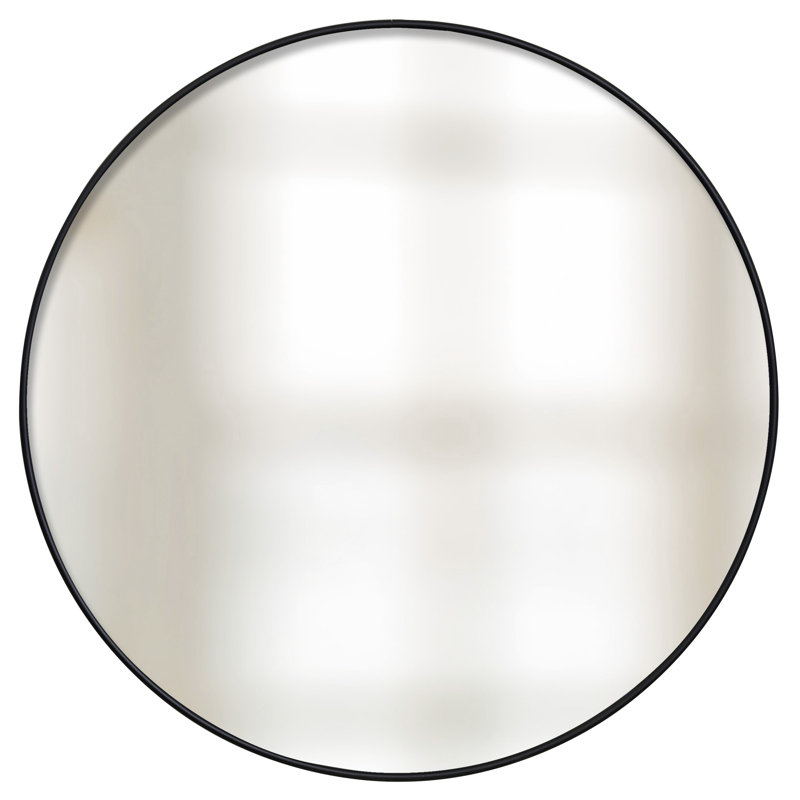 Miroir rond en aluminium, Noir