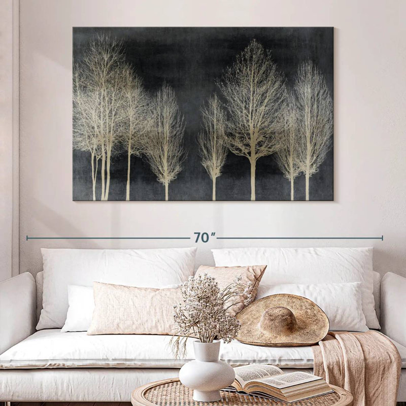 Harnek Trees On Dark Gray, 34" H x 51" W