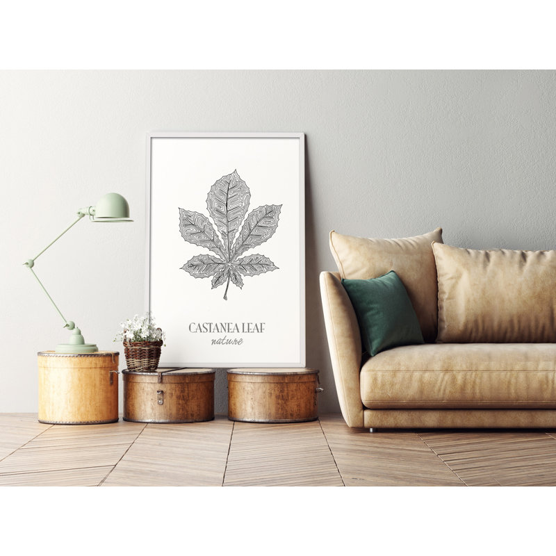 Nature Castanea Leaf by César Ortiz Echagüe - Single Picture Frame Painting, 60cm H x 40cm W x 3cm D