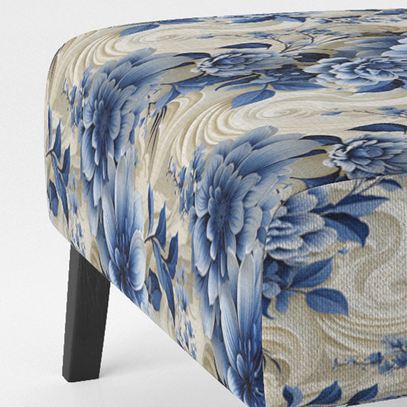 Rustic Victorian Brocade Victorian Motif - Chaise d'appoint de chalet rembourrée à motif floral