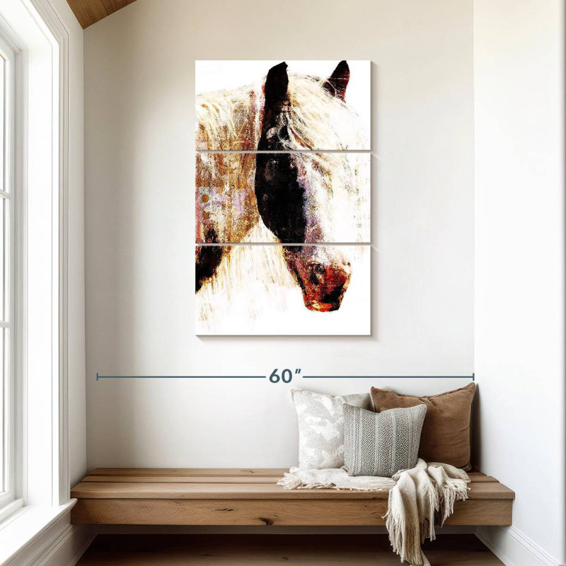 Brampt Painted Horse Head, 45" H x 28" W