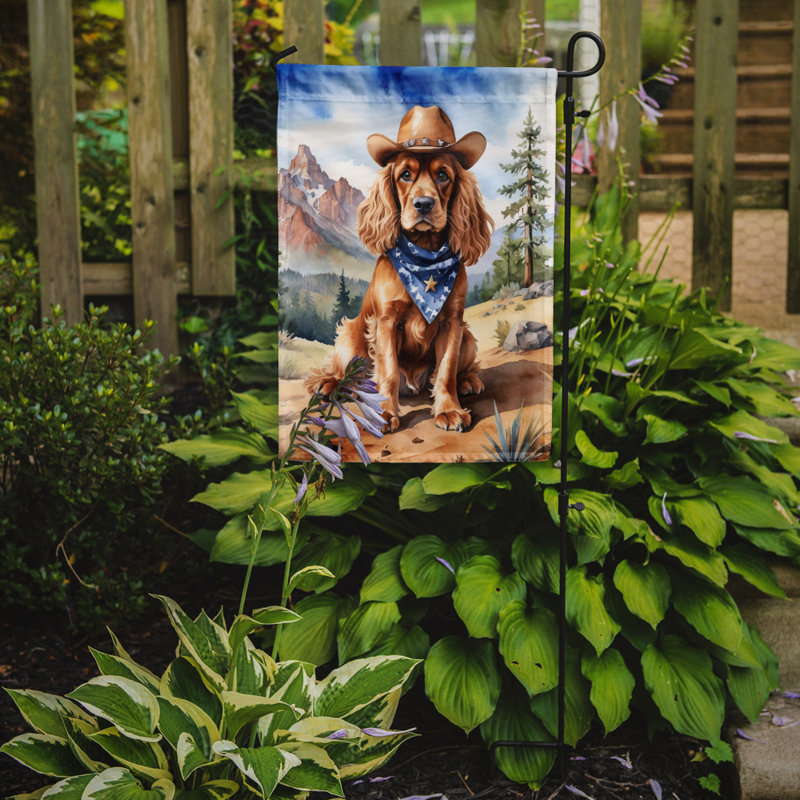 Drapeau Cowboy Welcome Garden, Épagneul cocker brun