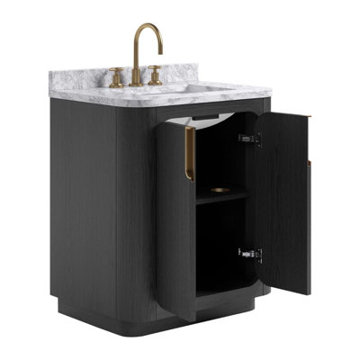 Corbin 30" Freestanding Single Bathroom Vanity with Carrara Marble Top
