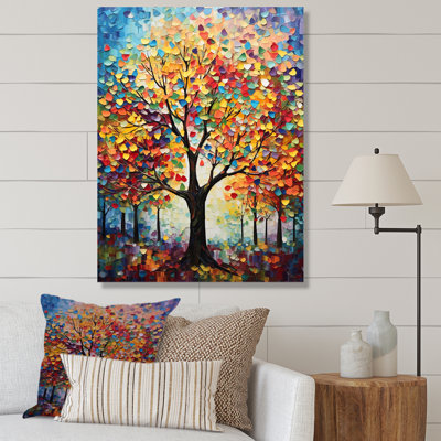 Colorful American Basswood Tree Harmony 1 I - Tree Wall Art