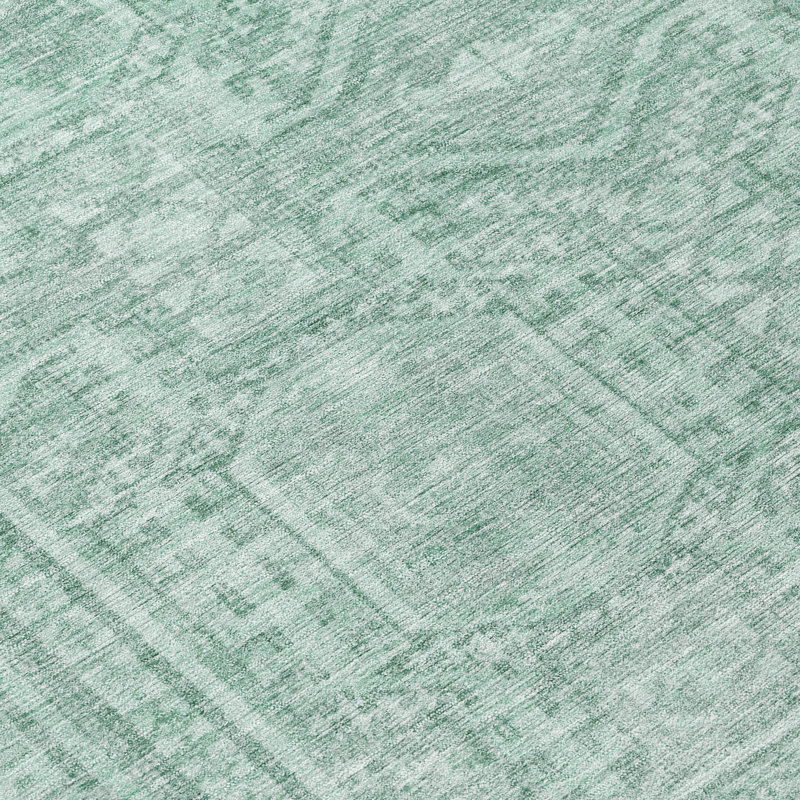 Machine Washable Indoor/Outdoor Xhevrie Teal Rug, Rectangle 3' x 5'